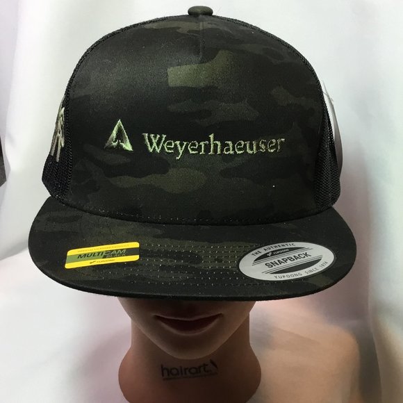 Weyerhaeuser Camo Snap Back Trucker Hat - New With Tags